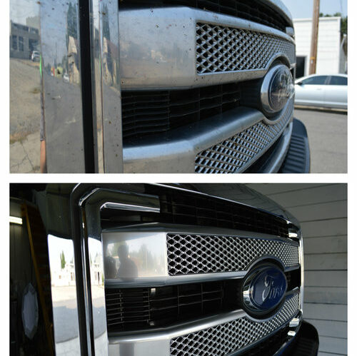 FTA Detailing Ford F350 Grill Before After